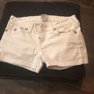 True religion white denim shorts worn once